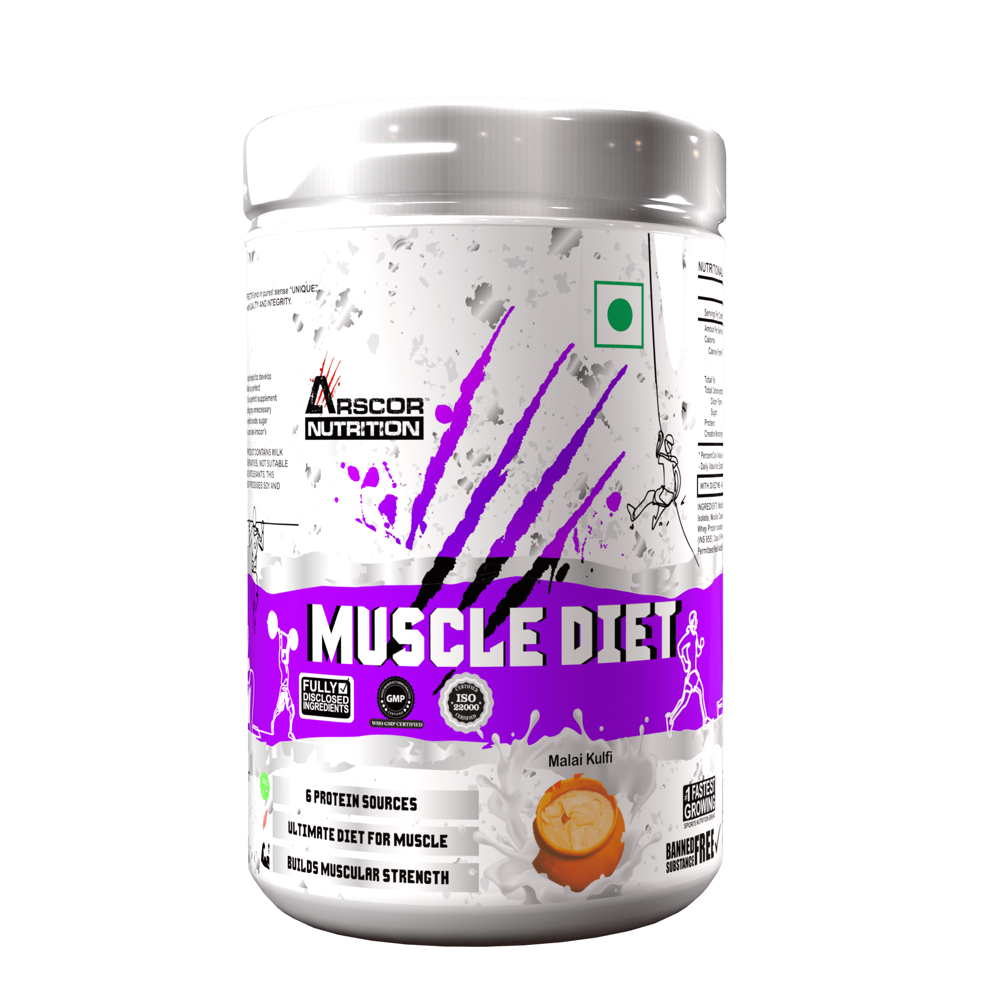 Arscor's Muscle Diet Clean muscle gaining supplement for daily nutrition